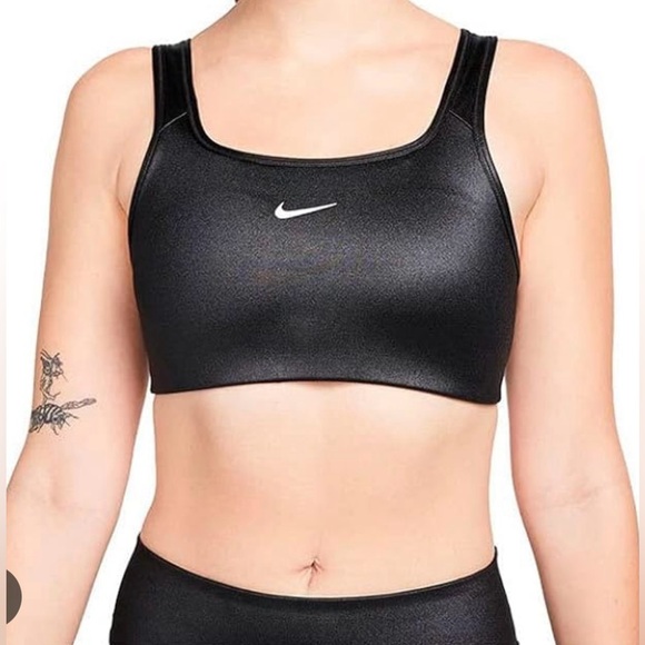 Nike Dri-FIT Swoosh Shine Medium-Support Sports Bra - Picture 1 of 3